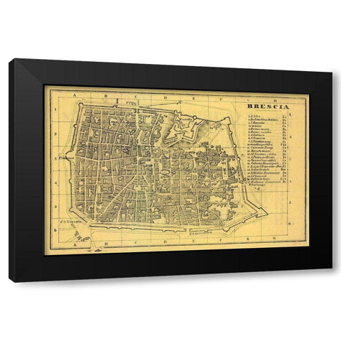 Brescia Italy - Muggiani 1865  Black Modern Wood Framed Art Print with Double Matting by Muggiani
