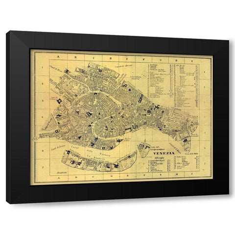 Venezia Italy - Castro 1870  Black Modern Wood Framed Art Print with Double Matting by Castro