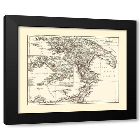 Southern Italy - Perthes 1870  Black Modern Wood Framed Art Print by Perthes