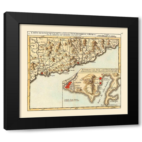 Imperia Genoa Province France - Robert 1748  Black Modern Wood Framed Art Print with Double Matting by Robert