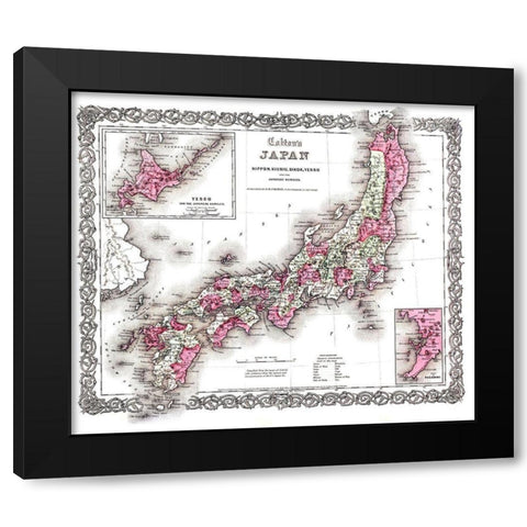 Japan - Colton 1855 Black Modern Wood Framed Art Print by Colton