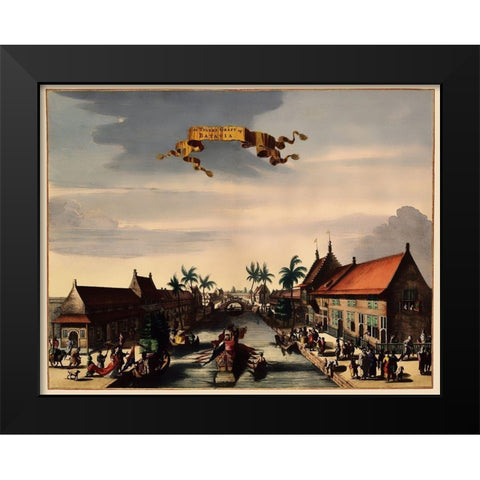 Jakarta Indonesia Picture Asia - Nieuhoff 1682 Black Modern Wood Framed Art Print by Nieuhoff