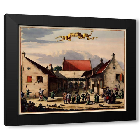 Jakarta Orphanage Indonesia Picture Asia Black Modern Wood Framed Art Print by Nieuhoff