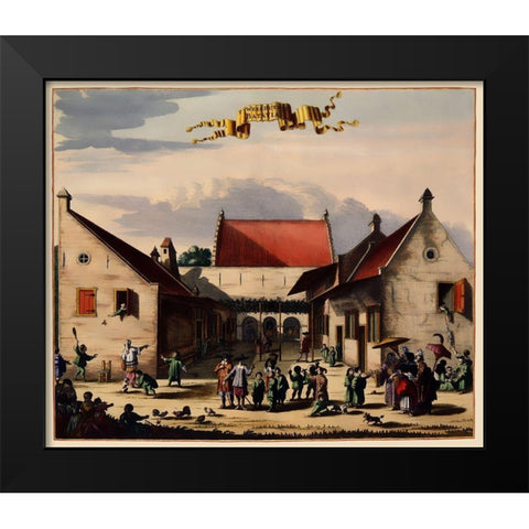 Jakarta Orphanage Indonesia Picture Asia Black Modern Wood Framed Art Print by Nieuhoff