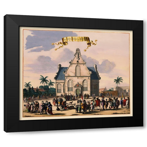 Jakarta Indonesia Picture Asia - Nieuhoff 1682 Black Modern Wood Framed Art Print with Double Matting by Nieuhoff