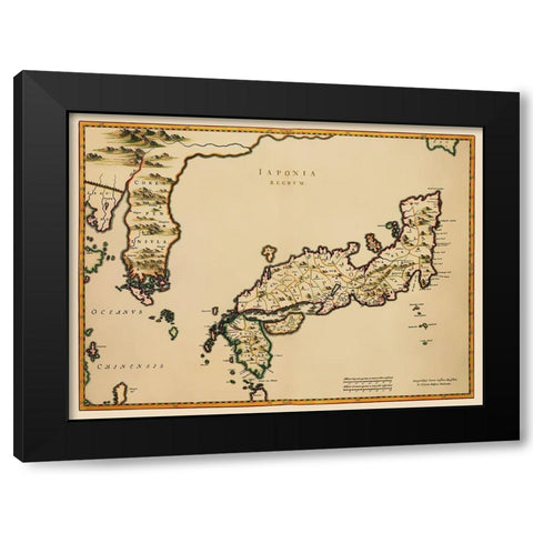 Japan - Blaeu 1655 Black Modern Wood Framed Art Print by Blaeu
