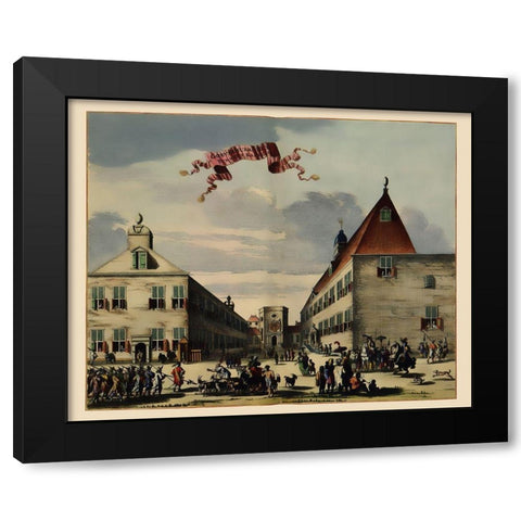 Governors House Jakarta Indonesia Picture Asia Black Modern Wood Framed Art Print by Nieuhoff