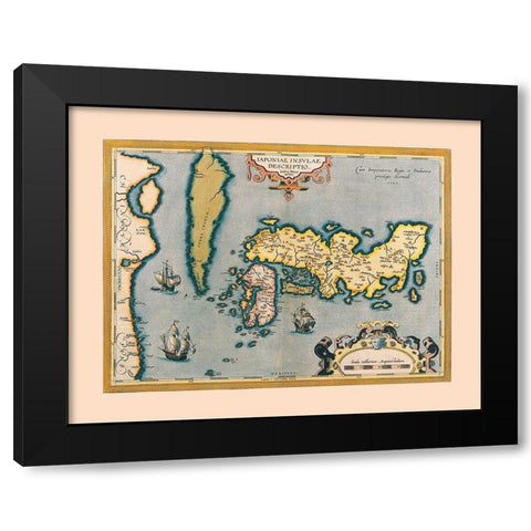 Japan Korea - Teisera 1595 Black Modern Wood Framed Art Print by Teisera