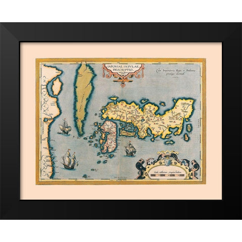 Japan Korea - Teisera 1595 Black Modern Wood Framed Art Print by Teisera