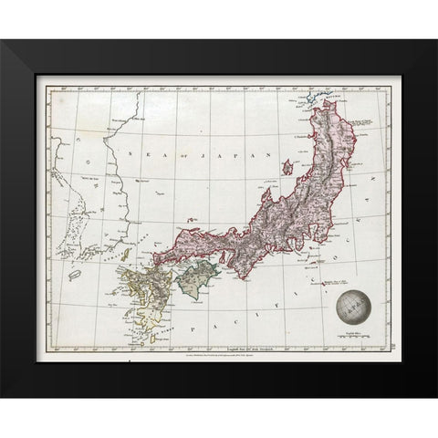Japan - Arrowsmith 1825 Black Modern Wood Framed Art Print by Arrowsmith
