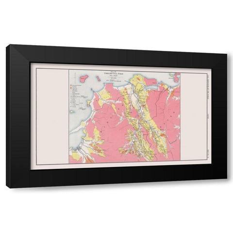 Chikuho Coal Field Japan - Kido 1913 Black Modern Wood Framed Art Print with Double Matting by Kido