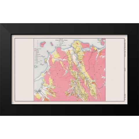 Chikuho Coal Field Japan - Kido 1913 Black Modern Wood Framed Art Print by Kido