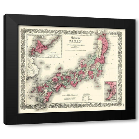 Japan - Colton 1855 Black Modern Wood Framed Art Print with Double Matting by Colton