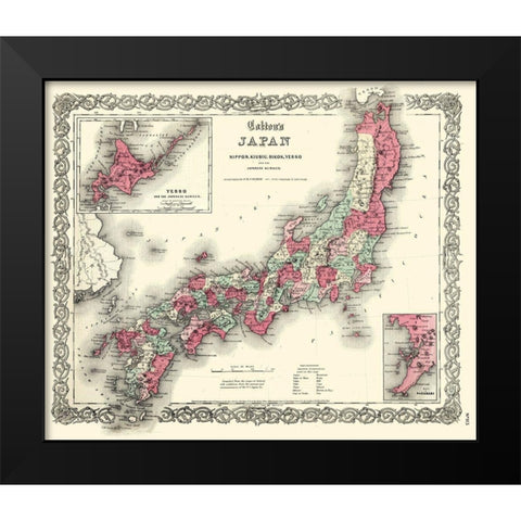 Japan - Colton 1855 Black Modern Wood Framed Art Print by Colton