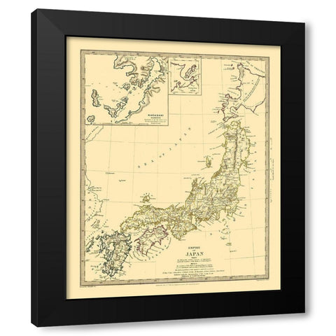 Empire of Japan - Chapman 1835 Black Modern Wood Framed Art Print with Double Matting by Chapman