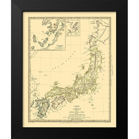 Empire of Japan - Chapman 1835 Black Modern Wood Framed Art Print by Chapman