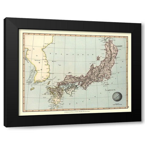 Japan - Gruchley 1845 Black Modern Wood Framed Art Print with Double Matting by Gruchley