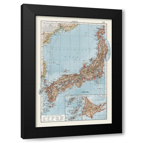 Hokkaido Japan - Andree 1905 Black Modern Wood Framed Art Print with Double Matting by Andree