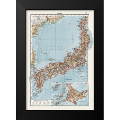 Hokkaido Japan - Andree 1905 Black Modern Wood Framed Art Print by Andree