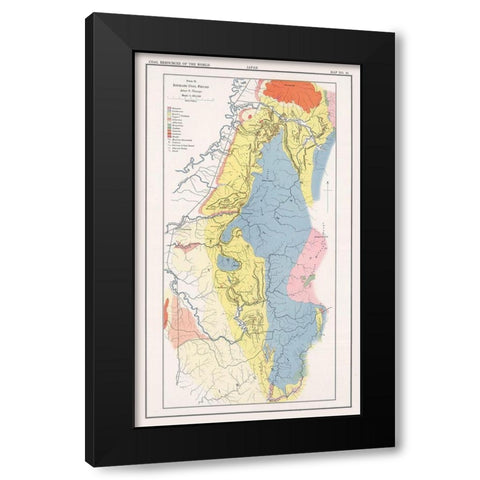 Ishikari Coal Fields Japan - Oinouye 1913 Black Modern Wood Framed Art Print by Oinouye