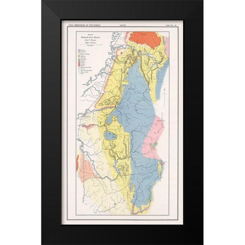 Ishikari Coal Fields Japan - Oinouye 1913 Black Modern Wood Framed Art Print by Oinouye