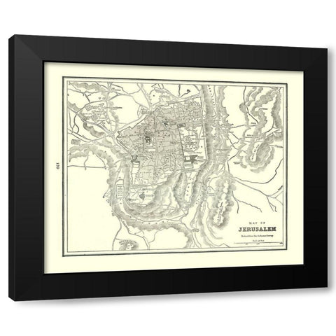 Jerusalem Israel - Rathbun 1893 Black Modern Wood Framed Art Print with Double Matting by Rathbun