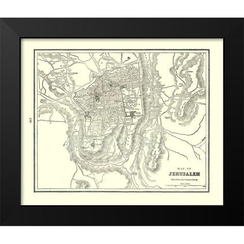 Jerusalem Israel - Rathbun 1893 Black Modern Wood Framed Art Print by Rathbun