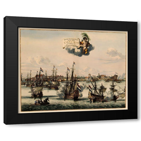 Cotchin India Picture Asia - Nieuhoff 1682 Black Modern Wood Framed Art Print by Nieuhoff