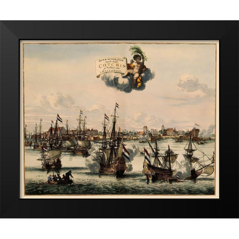 Cotchin India Picture Asia - Nieuhoff 1682 Black Modern Wood Framed Art Print by Nieuhoff