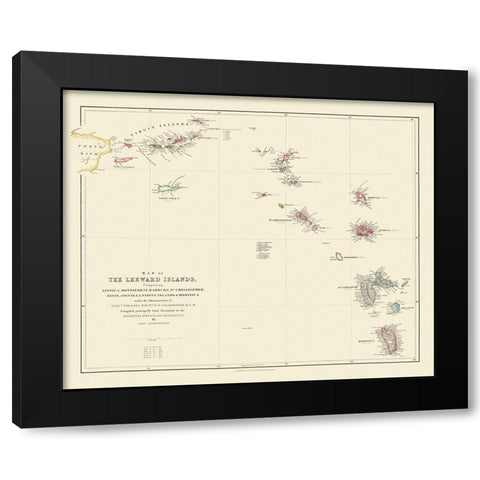 Caribbean Leeward Islands Virgin Islands Black Modern Wood Framed Art Print by Stanford