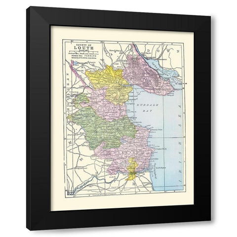 London England - Bartholomew 1892 Black Modern Wood Framed Art Print by Bartholomew