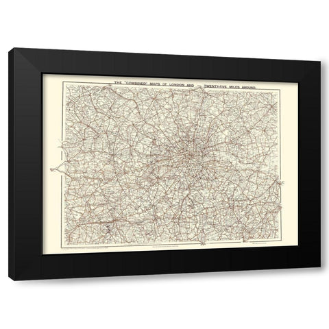 Leyton Leytonstone London UK - Bartholomew 1921 Black Modern Wood Framed Art Print with Double Matting by Bartholomew
