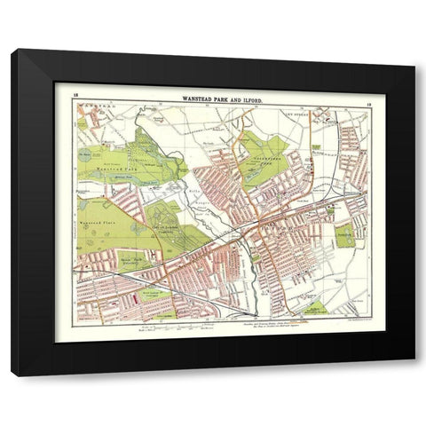 Wanstead Park Ilford London UK - Bartholomew 1921 Black Modern Wood Framed Art Print with Double Matting by Bartholomew
