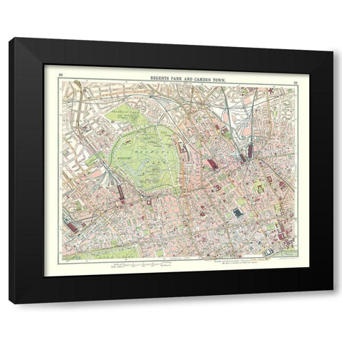 Regents Park Camden Town London UK Black Modern Wood Framed Art Print with Double Matting by Bartholomew