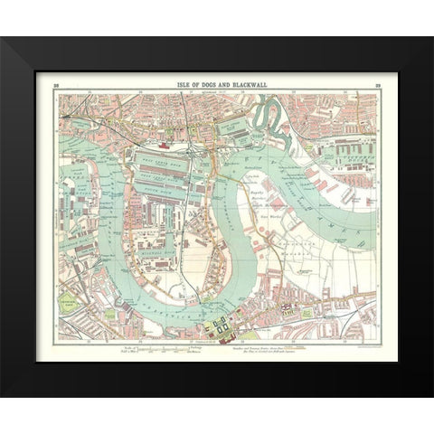 Isle of Dogs Blackwall London UK - Bartholomew Black Modern Wood Framed Art Print by Bartholomew