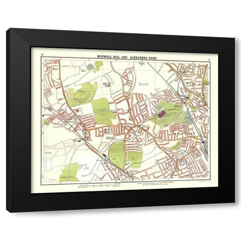 Muswell Hill Alexandra Park London UK Black Modern Wood Framed Art Print with Double Matting by Bartholomew
