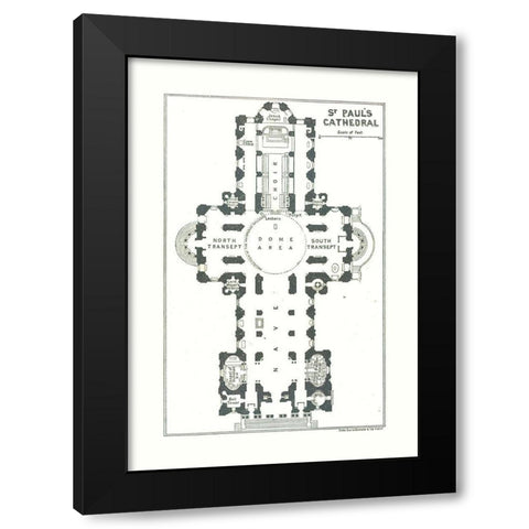 Saint Pauls Cathedral London UK - Bartholomew 1921 Black Modern Wood Framed Art Print by Bartholomew