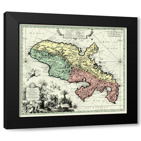 Caribbean Martinique Winward Islands - Seutter Black Modern Wood Framed Art Print with Double Matting by Seutter