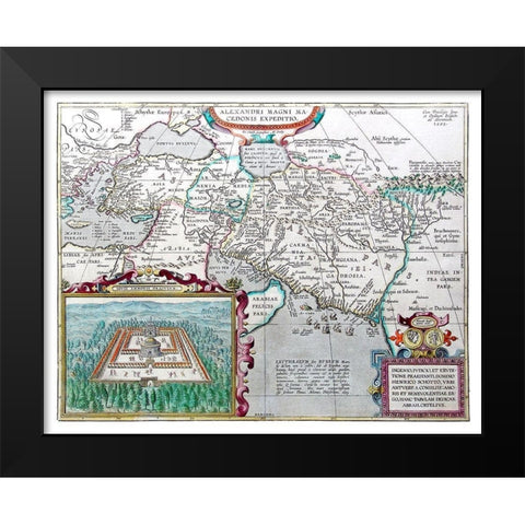 Macedonia Alexander the Great Greece Black Modern Wood Framed Art Print by Ortelius