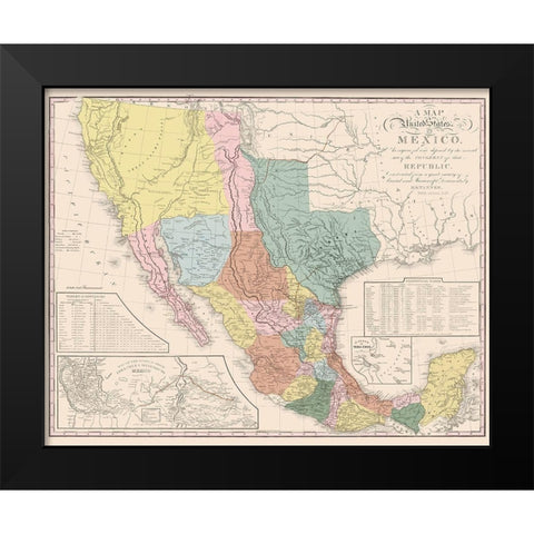 United States Mexico - Tanner 1847 Black Modern Wood Framed Art Print by Tanner