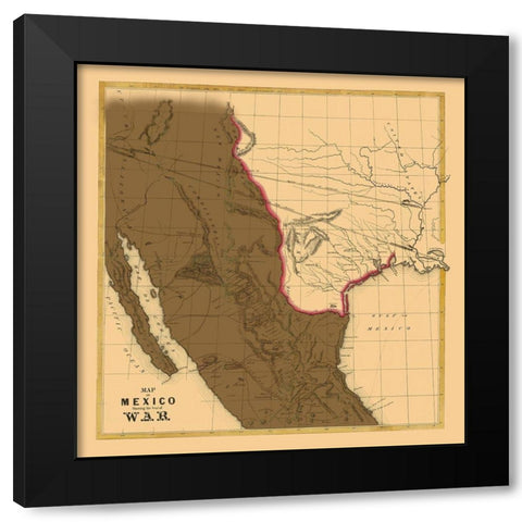 Mexican American War - Sinclair 1846 Black Modern Wood Framed Art Print by SINCLAIR