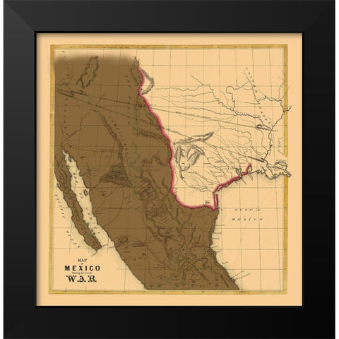 Mexican American War - Sinclair 1846 Black Modern Wood Framed Art Print by SINCLAIR
