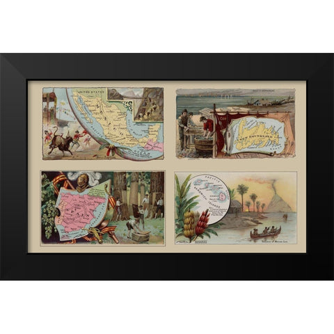 Sandwich Isle Spain Mexico Newfoundland Black Modern Wood Framed Art Print by Arbuckle