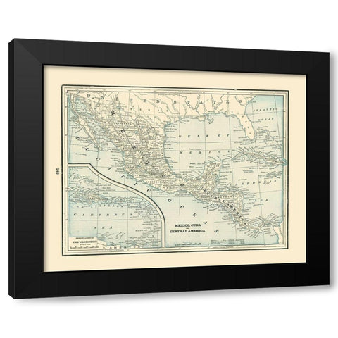 Central America Mexico Cuba - Rathbun 1893 Black Modern Wood Framed Art Print with Double Matting by Rathbun