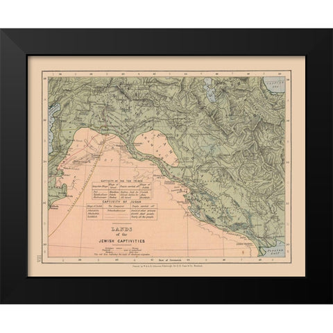 Lands of Jewish Captivities Middle East - Case Black Modern Wood Framed Art Print by Case