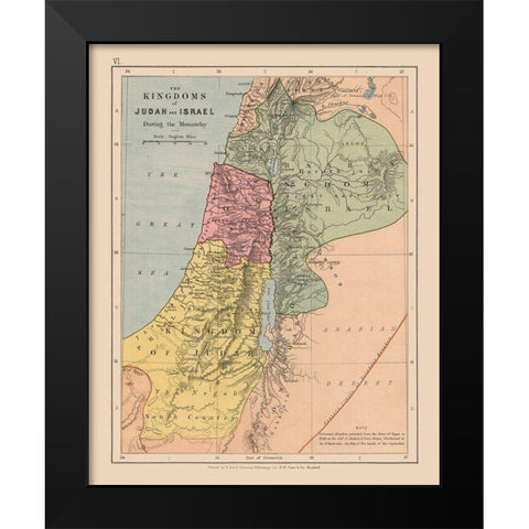 Kingdoms of Judah Israel Middle East - Case 1878 Black Modern Wood Framed Art Print by Case