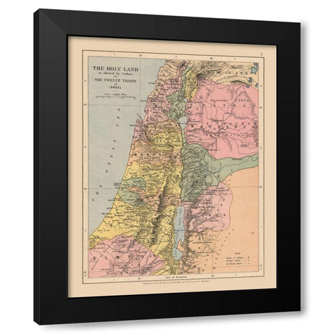 Holy Land Middle East Israel - Case 1878 Black Modern Wood Framed Art Print with Double Matting by Case