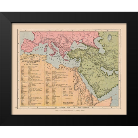 Gentile Countries Old Testament Middle East Black Modern Wood Framed Art Print by Case
