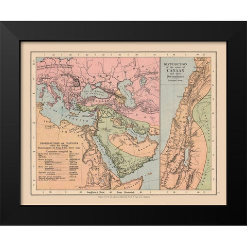 Population after Deluge Middle East - Case 1878 Black Modern Wood Framed Art Print by Case