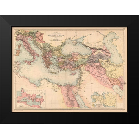 Ancient Egypt Carthage Persepolis Iran Black Modern Wood Framed Art Print by Black